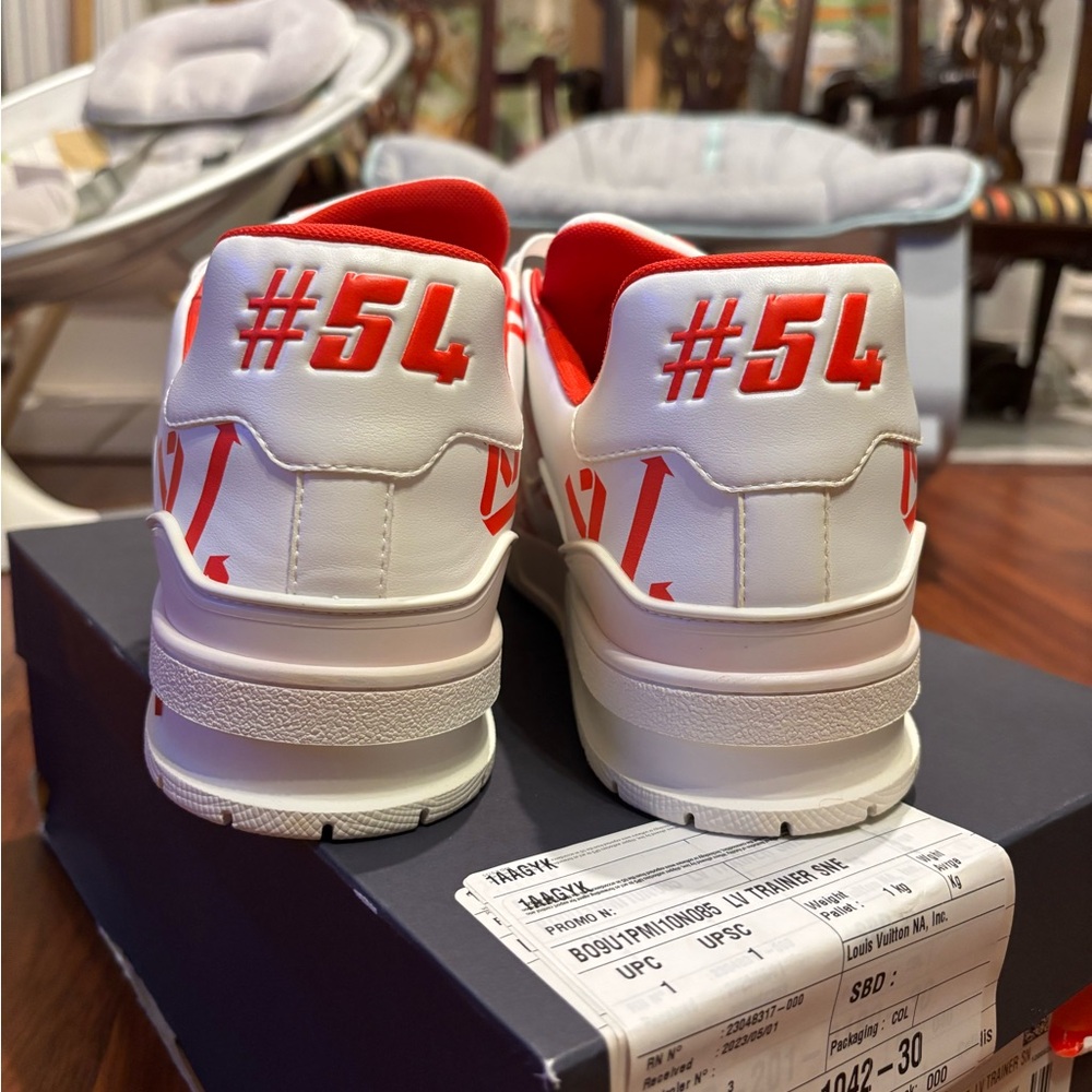 Louis Vuitton Red and White Sneakers - Picture 3 of 7